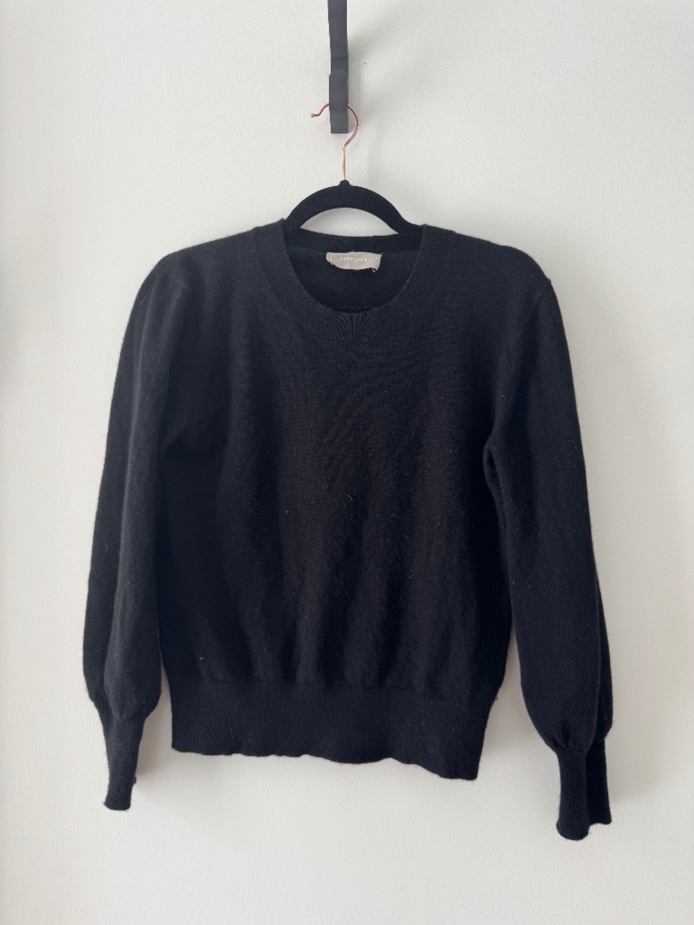 Everlane Cashmere Slim Crew Sweater Women's Small Black
